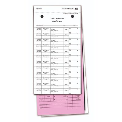 Job Time Ticket (12 Labels) 4-1/4" x 9-3/4"