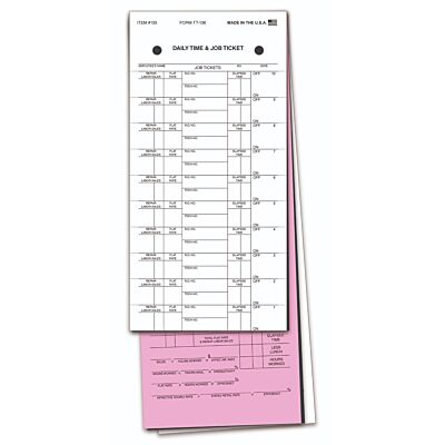Job Time Ticket (10 Labels) 4-1/4" x 11-1/8"