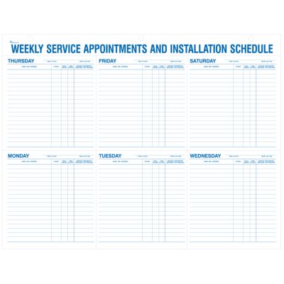 Weekly Service Appointments and Installation Schedule