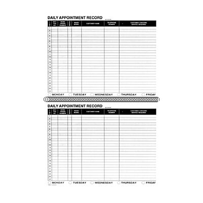 Daily Appointment Record Book Contents
