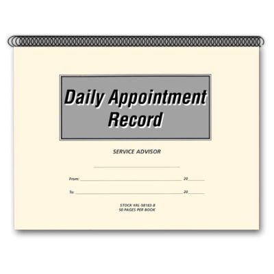 Daily Appointment Record Book Cover