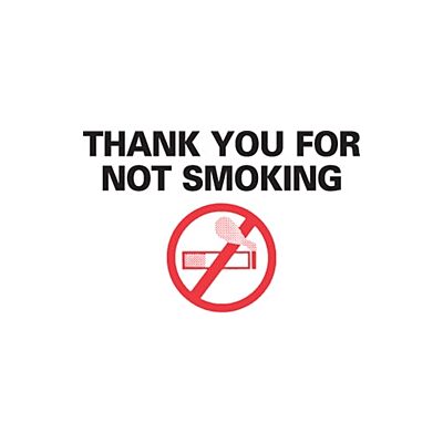 Stock Static Cling Reminders-No Smoking