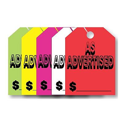 Mirror Hang Tags (Jumbo) As Advertised