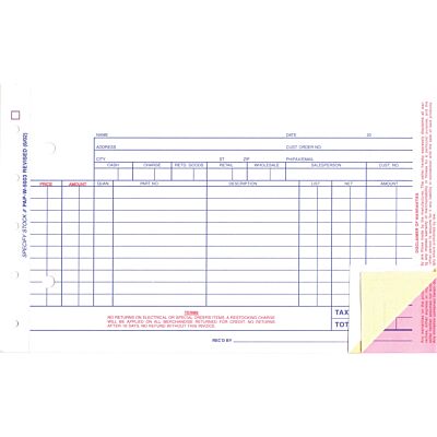 Parts Invoice (Stock)