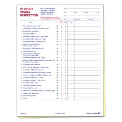 27 Point Inspection Form