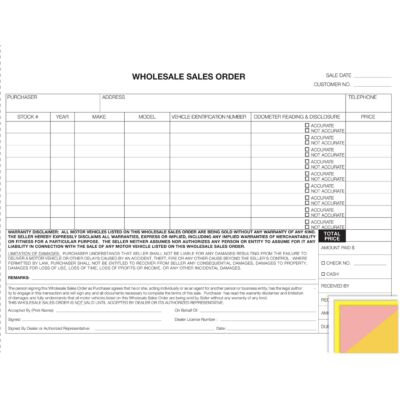 Wholesale Sales Order 