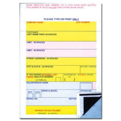 Vehicle Deal Label (Permanent Adhesive)