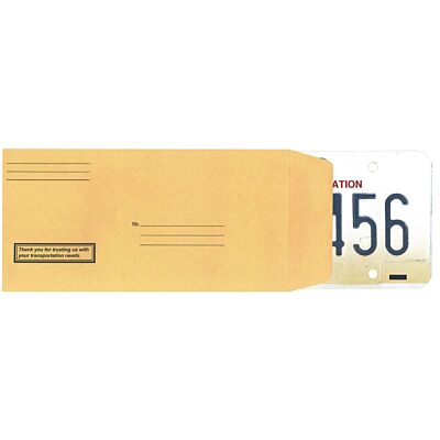 License Plate Envelope Moist & Seal (Pre-Printed)