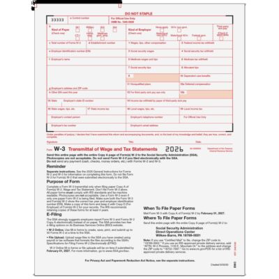 W-3 Laser 1-UP Transmittal Extras