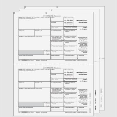 1099-MISC Laser Laser 2-Up 3-Part (eFile)