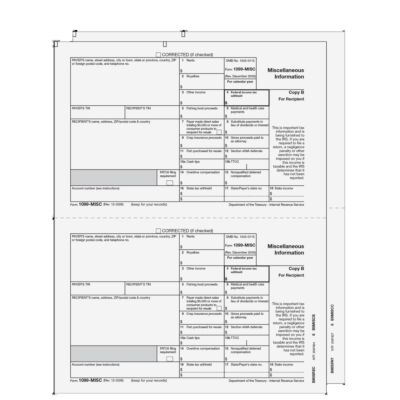 1099-MISC Laser 2-Up 2-Part (eFile)