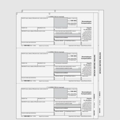1099-NEC Laser Laser 3-Up 2-Part (eFile)