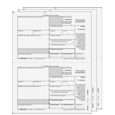 1099-NEC Laser Laser 2-Up 3-Part (eFile)