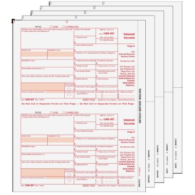 1099-INT (INTEREST) Laser 2-UP 5-Part 