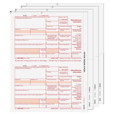 1099-MISC Laser 2-UP 4-part 