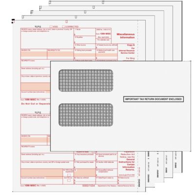1099-MISC Laser 2-UP 5-Part Kit w/Envelopes