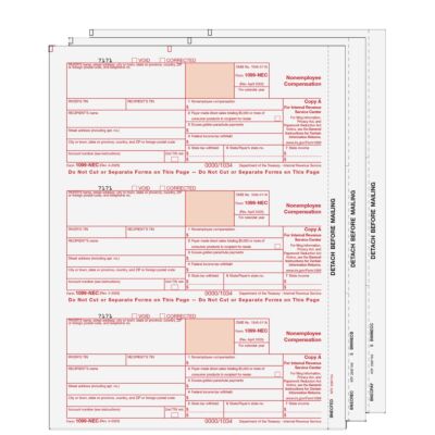 1099-NEC Laser 3-UP 3-Part
