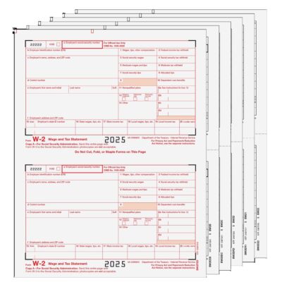 W-2 Laser 2-UP 6-Part